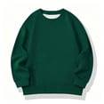 thumbnail image 2 of Tsivenald Cotton Boys Sweatshirt Oversized Long Sleeve Warm Sweatshirt Casual Soft Fall Winter Crew Neck Pullover Tops(14-15 Years,Green), 2 of 4
