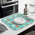thumbnail image 3 of Pioneer Flower Floral Print Pattern Kitchen Dish Drying Mat 1 Pack, Ultra Absorbent Microfiber Drainer Mat, 16"x18", 3 of 6