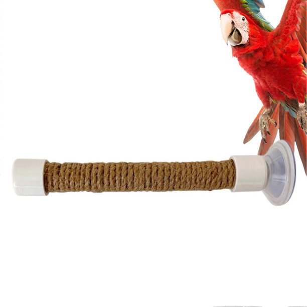Parrot Shower Perch Mirror Parakeet Rack Suction Cup Portable Cage Toy For Cockatoo Macaw Parakeet Window Bath Use