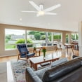 thumbnail image 5 of 52" White Flush Mount Plywood Smart Indoor Ceiling Fan with LED Light and Remote Control, 5 of 8