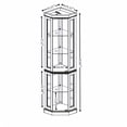 thumbnail image 4 of S-Home Curio Cabinet, Lighted Corner Glass, Adjustable Shelves, 70 x 16 x 15.31 Inches, 4 of 12