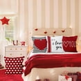 thumbnail image 3 of Valentines Day Pillow Covers Set of 4 18x18 inch, Stripes Love Heart Throw Pillow Covers I Love You Pillowcase Valentines Day Decorations Anniversary Cushion Case, 3 of 6