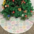 thumbnail image 3 of Christmas Tree Skirt, postmark Print colorful Soft Plush Christmas Tree Decorations Indoor, Tree Skirts Mat for New Year Halloween Holiday Christmas Party Decor 30", 3 of 6