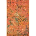 thumbnail image 2 of Unique Loom Jardin Collection Colorful, Vibrant, Abstract, Modern Area Rug, 3 ft 3 in x 5 ft 3 in, Orange/Olive, 2 of 5