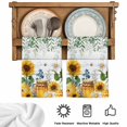 thumbnail image 5 of Sunflowers Kitchen Towels Set of 4, Floral Green Leaves Bees Watercolor Wooden Absorbent Dish Towels for Kitchen, Microfiber Hand Towel, Quick Drying Tea Towel for Cleaning Decorative Dishcloths, 5 of 7