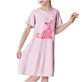 thumbnail image 1 of RXIRUCGD 2025 Vêtements d'Été pour Enfants 3-12 Ans Mode Imprimée Pyjama Rêveur Mi-Mollet Chemise de Nuit, 1 of 3