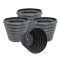 thumbnail image 1 of Sunnydaze Molly Metal Planter - 12.5 in - Matte Gray - Set of 4, 1 of 6