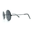 thumbnail image 6 of Kids Size Retro Iconic Hippie Round Circle Lens Metal Rim Sunglasses All Black, 6 of 8