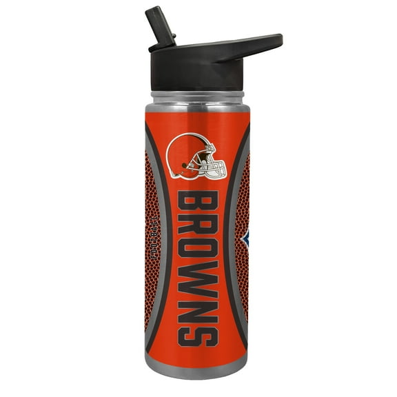 Cleveland Browns 24 ounce vacuum insulated stainless steel waterbottle with Gameball graphic