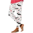 thumbnail image 2 of VBTAPA Buttery Soft Leggings for Women Halloween Bat Print High Waisted Stretch Yoga Running Pants Novelty Holiday Party Tights Casual Workout Bottoms Novelty Gifts White XXXL, 2 of 6