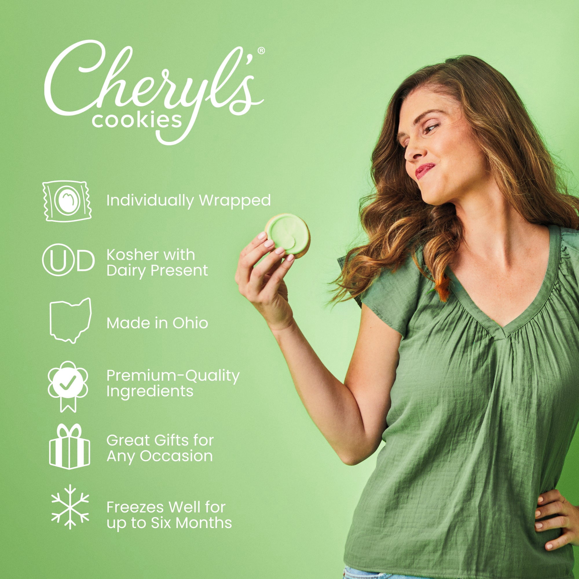 Cheryl's Cookies®  Buttercream Frosted Key Lime White Chocolate Cookie Flavor Box, 12 Cookies Individually Wrapped, Gourmet, & Fresh Delivery – Gift for Loved Ones, Family, Friends, Coworkers