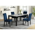 thumbnail image 2 of New Classic Furniture Celeste Faux Marble/Wood Dining Set w/ 4 Blue Chairs, 2 of 12