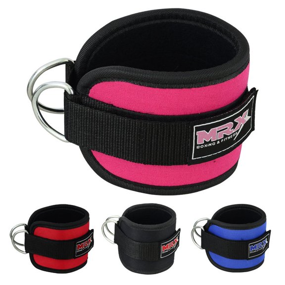 mrx weight lifting ankle d ring straps blue