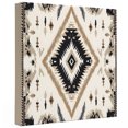 thumbnail image 2 of Ships Next Day Canvas Wall Art 8"x8", Boho Black Brown Wood Framed Canvas Print Painting, Retro Geometric Southwestern Ethnic Ready to Hang Small Picture Wall Decor for Home Bathroom Nursery Kitchen, 2 of 9