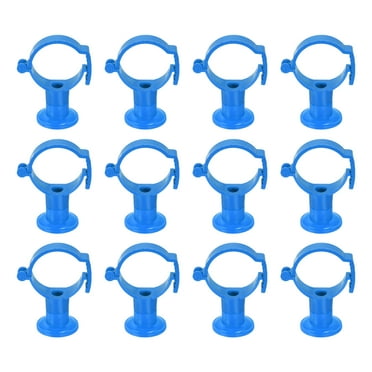 Uxcell 12Pack PVC Pipe Clamps with Base, Fit for 32-50mm OD Tubing, Adjusted Plastic Pipe Hanger Clamp, Blue
