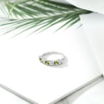 thumbnail image 4 of Gem Stone King 925 Sterling Silver Round White Topaz Green Peridot Anniversary Ring for Women (1.49 Cttw, Gemstone Birthstone, Size 6), 4 of 4