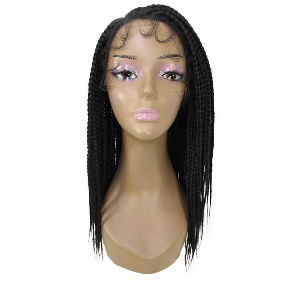 LUXLUXE Samone Curly Braided 21 in Long Braided Wig, Beauty Heat Resistant Fiber, Dark Brown
