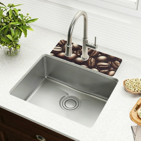 

Faucet Mat for Kitchen Sink 15 Sink Splash Guard Mat Super Absorbent Fast Drying Drain Pad Coffee Beans