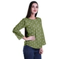thumbnail image 3 of Moomaya Printed Button Placket Full Sleeve Top Round Neck WoMen's Casual Summer Tunic, 3 of 6