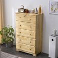 thumbnail image 2 of Home Furniture Isabela Solid Pine Wood 5 Drawer Chest Dresser - Natural, 2 of 7