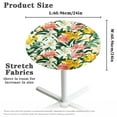 thumbnail image 6 of SEANATIVE 2 PCS Cocktail Table Cloth 24 x 24 Inch Round Cocktail Tablecloth with Elastic Edged Fitted Spandex Small Round Table Topper Covers for Picnic Party Bar Pub, Pink Yellow White Lily Flower, 6 of 7