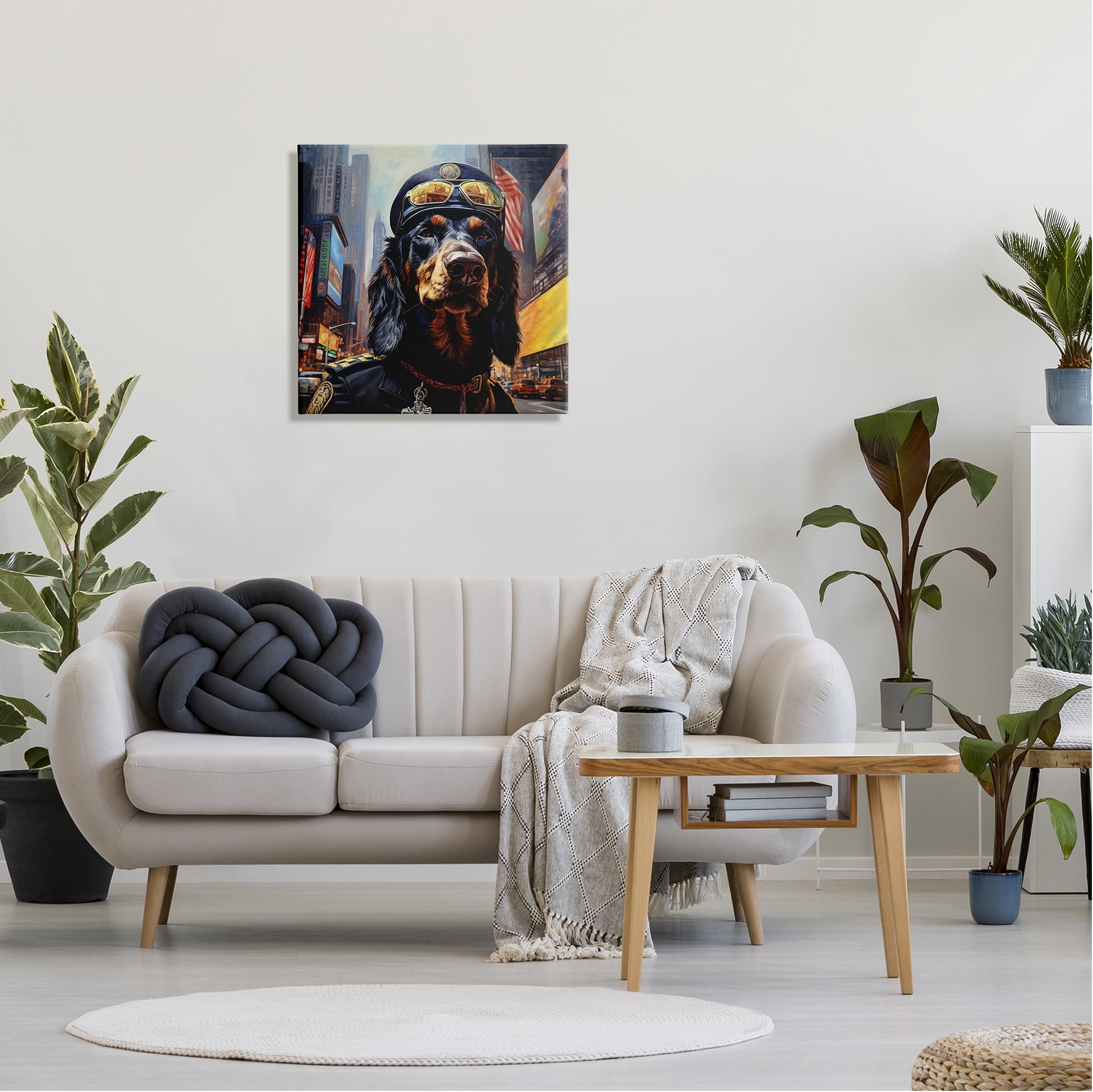 Stupell Industries Military Dog Portrait Animals & Insects Painting Gallery Wrapped Canvas Art Print Wall Art, 24 x 24