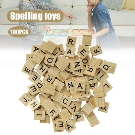 

alextreme 100 Pcs Wood Letters Tiles 5 Complete Sets Perfect For Crafts Letter Tiles Spelling For Early Education Household Supplies