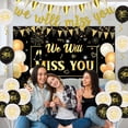 thumbnail image 3 of We Will Miss You Decorations Black and Gold We Will Miss You Backdrop Banner Good Luck Printed Balloons Gold Triangle Flag Banner for Going Away Farewell Retirement Graduation Party Decorations, 3 of 7