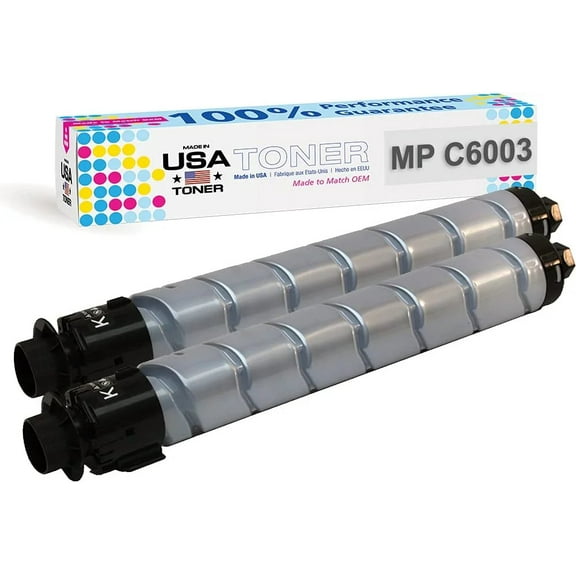 MADE IN USA TONER Compatible Replacement for Ricoh MP C6003 MP C4503 MP C5503 MPC6004 841849 Black, 2 Pack
