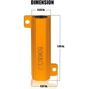 Zone Tech 50W 6Ohm LED Load Resistors - 4-Pieces LED Load Resistors for LED Turn Signal Lights or LED License Plate Lights or DRL (Fix Hyper Flash, Warning Cancellor)