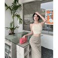 thumbnail image 1 of -Falda ajustada de verano para mujer con tirantes y precio de oferta, falda fina con abertura y plisado para chica sexy, 1 of 4