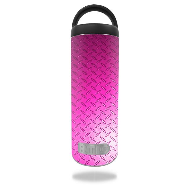 MightySkins RTBOT18-Pink Diamond Plate Skin for RTIC 18 oz Bottle 2016 ...