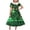 A223 Green, variant on Xdegoge St. Patrick's Day Dress for Girls Green Clover Print Short Sleeve Notched Collar Midi Dresses A-Line Buttons Irish Holiday St Patricks Outfit
