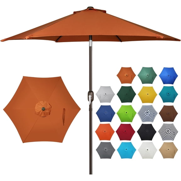7.5 ft Patio Umbrella, Yard Umbrella, Outdoor Market Umbrella with Push Button Tilt Crank (Navy Blue)