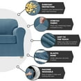 thumbnail image 4 of Zenna Home Simply Fit 4-Piece Steps Stretch Sofa Slipcover, Slate, 4 of 6