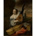 thumbnail image 3 of Bartholomeus van der Helst 15x18 Black Modern Framed Museum Art Print Titled - The Musician (1662), 3 of 5