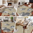 thumbnail image 5 of 8'x10' Area Rugs, Cute Cat Indoor Outdoor Area Rug for Living Room Bedroom, Burnt Orange Beige Vintage Animal Washable Bathroom Rugs Kitchen Floor Carpet Mats Home Decor Aesthetic, 5 of 8