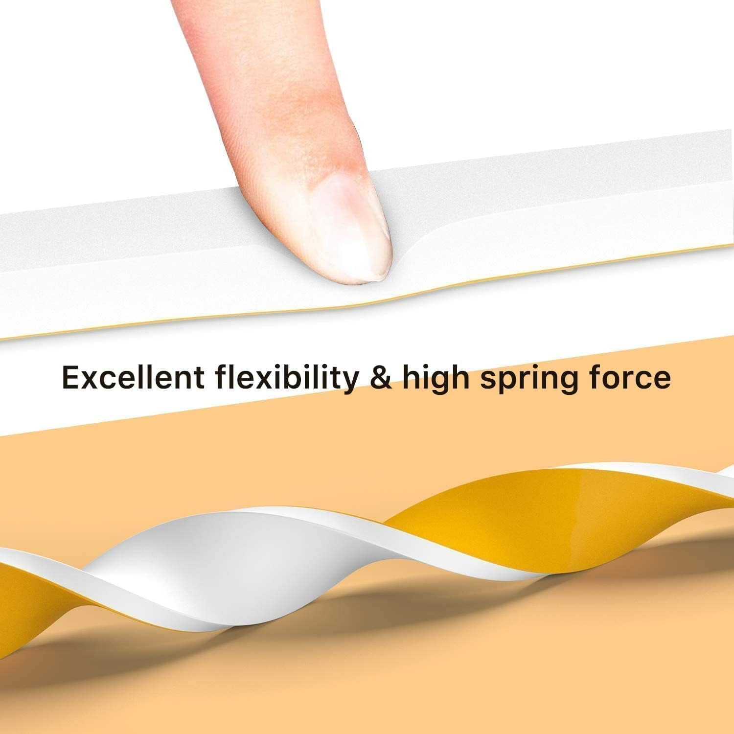Weather Stripping Door Sweep Seal Strip for Doors Self Adhesive Soundproof Weatherstrip (White, 1/2 Inch X 1/8 Inch X 50Feet)