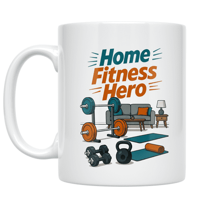 Home Fitness Hero Design - Home Workout Enthusiast - 11 oz Ceramic Coffee Mug