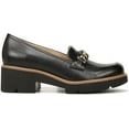 thumbnail image 2 of Naturalizer Womens Desi Chain Detail Platform Lug Sole Heeled Loafer Black 5M, 2 of 5