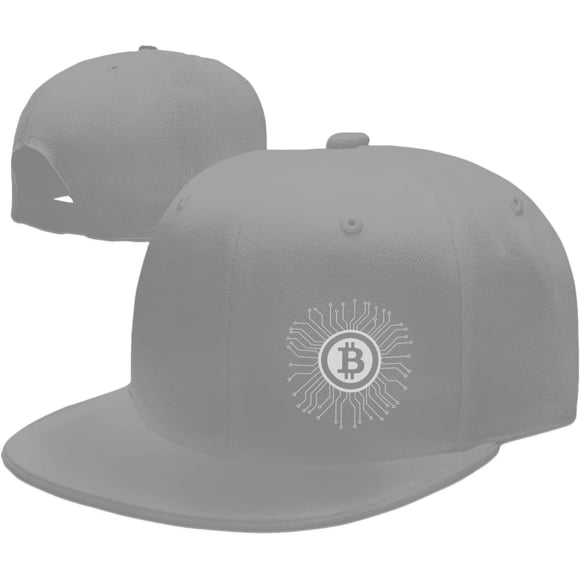 Bitcoin Logo Bitcoin Sign Hats for Men Women Flat Bill Brim Dad Hats Adjustable Black Hip Hop Baseball Cap