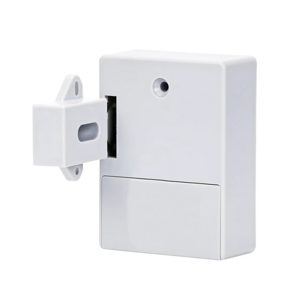 Amdohai Smart Sensor Cabinet Lock Adhesive Hidden Drawer Lock Shoe Cabinet Wardrobe Bathroom Inductive Digital Lock for Double-opening Door White T3