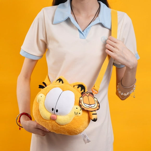 Anime Cartoon Garfields Shoulder Bag Kawaii Girls Plush Bag Cute Plush Doll Crossbody Bag Portable Coin Large Capacity Bag