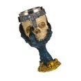 thumbnail image 2 of Cáliz decorativo de acero inoxidable con forma de calavera en 3D para vino, cerveza, bar, pub, copa gótica azul, 2 of 2