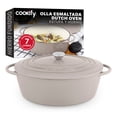 thumbnail image 1 of Olla de Hierro Fundido Esmaltado para Horno y Estufa Cookify (Taupe, 35 cm, Capacidad 7 Litros), 1 of 8