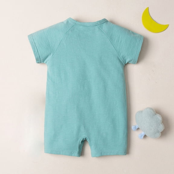 Vedolay Bodysuit For Boy Cute Baby Boys Jumpsuit One Piece Sleeveless Jumpsuit Summer Casual Harem Rompers Outfit Clothes with Pockets,Mint Green 3-6 Months