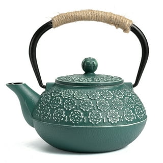 TOPTIER Tea Kettle for Stove Top, Cast Iron Teapot Stovetop Safe with  Infusers for Loose Tea, 22 oz, Light Green