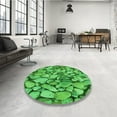 thumbnail image 4 of Ahgly Company Machine Washable Indoor Round Transitional Green Area Rugs, 7' Round, 4 of 7