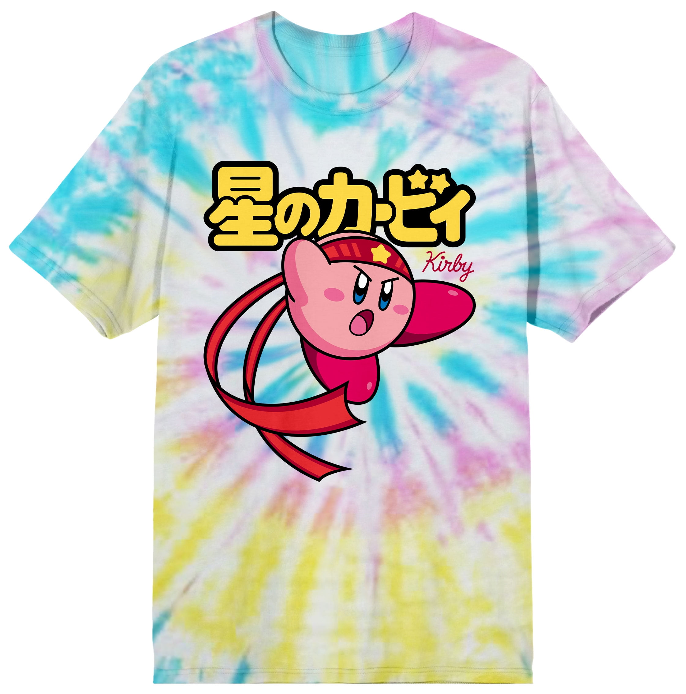 Kirby Anime Cartoon Kick Kanji Tie Dye Graphic Tee Shirt Xl