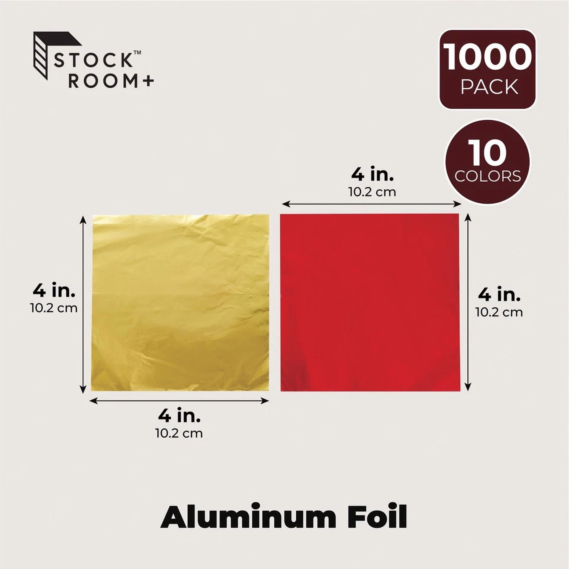 CRESTIN- Aluminum Foil Wrappers For Candy And Chocolate (4 In, 10 Colors, 1000 Sheets)